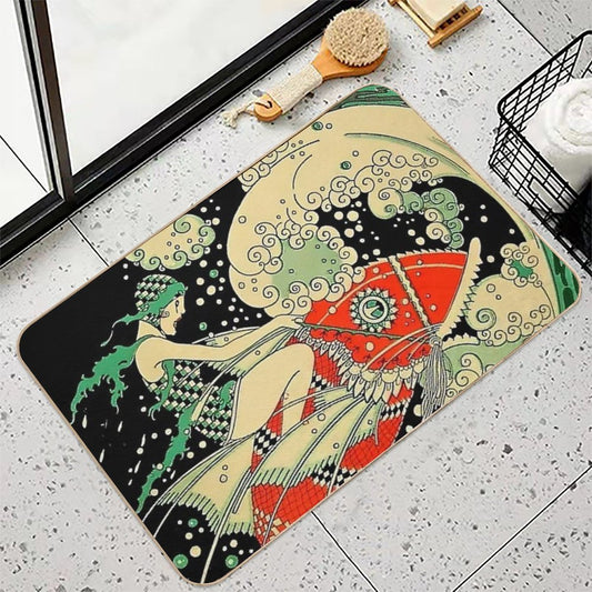 “Water” Art Deco Magazine Cover By Jose Carlos Bath Mat