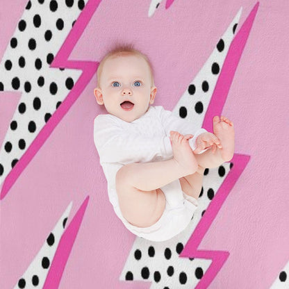 Pink Lightning Bolt Throw Blanket
