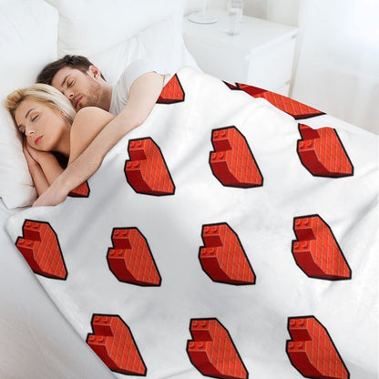 Brick Heart – Bold Toy Block Style Love Design Throw Blanket