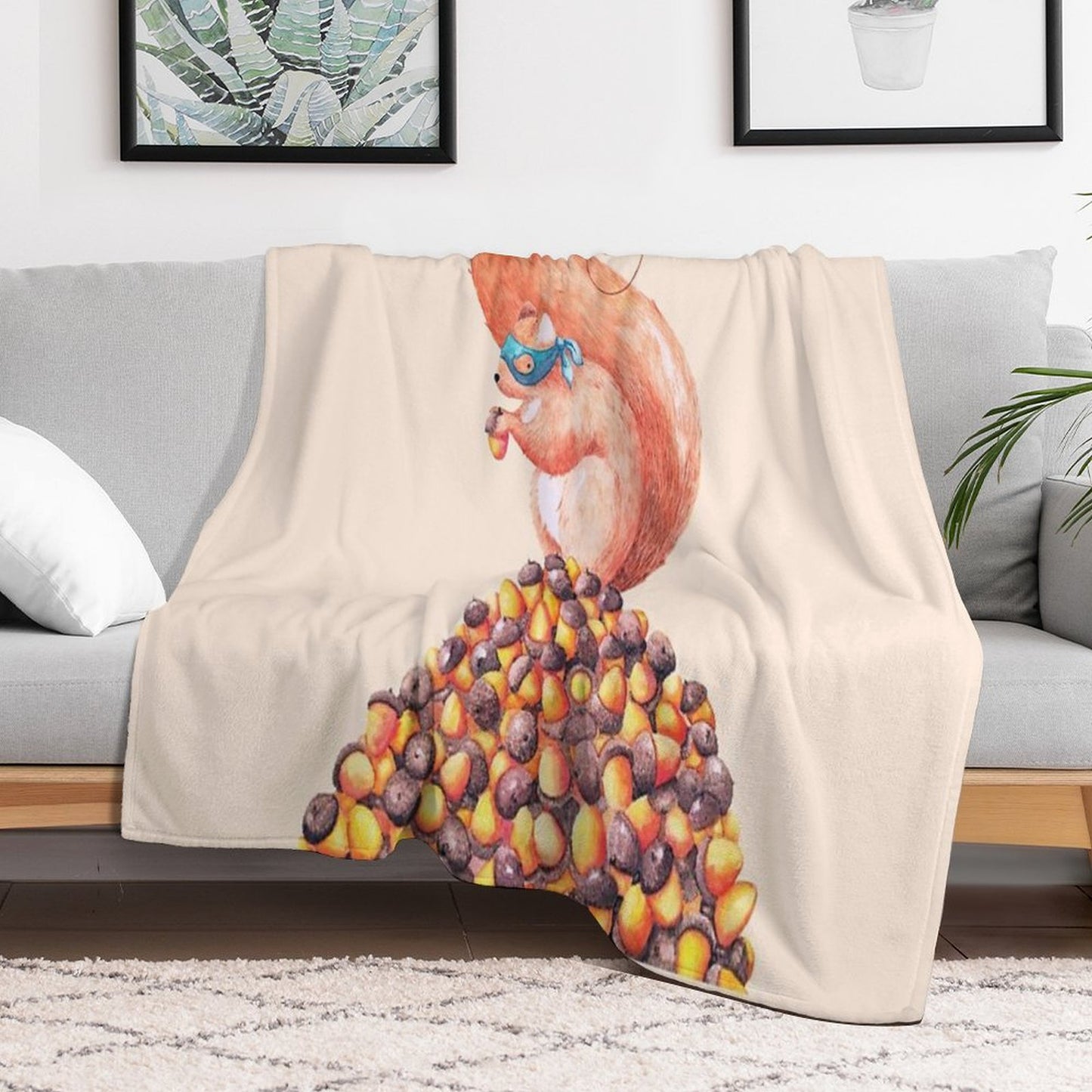 The Bandit Squirrel Throw Blanket
