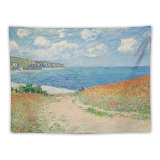 Claude Monet Path Through The Wheat Fields at Pourville 1882 Tapestry