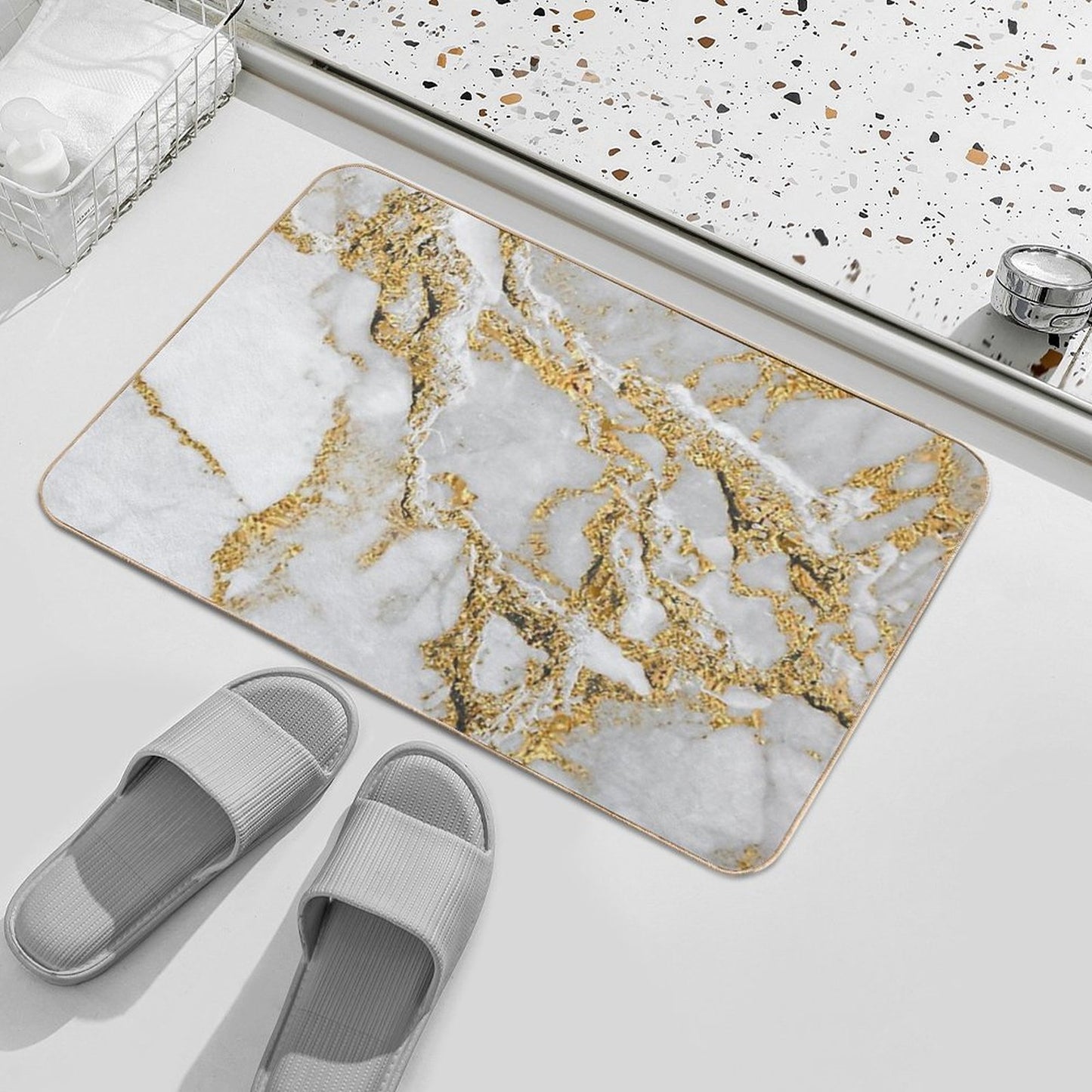 Golden Marble Bath Mat