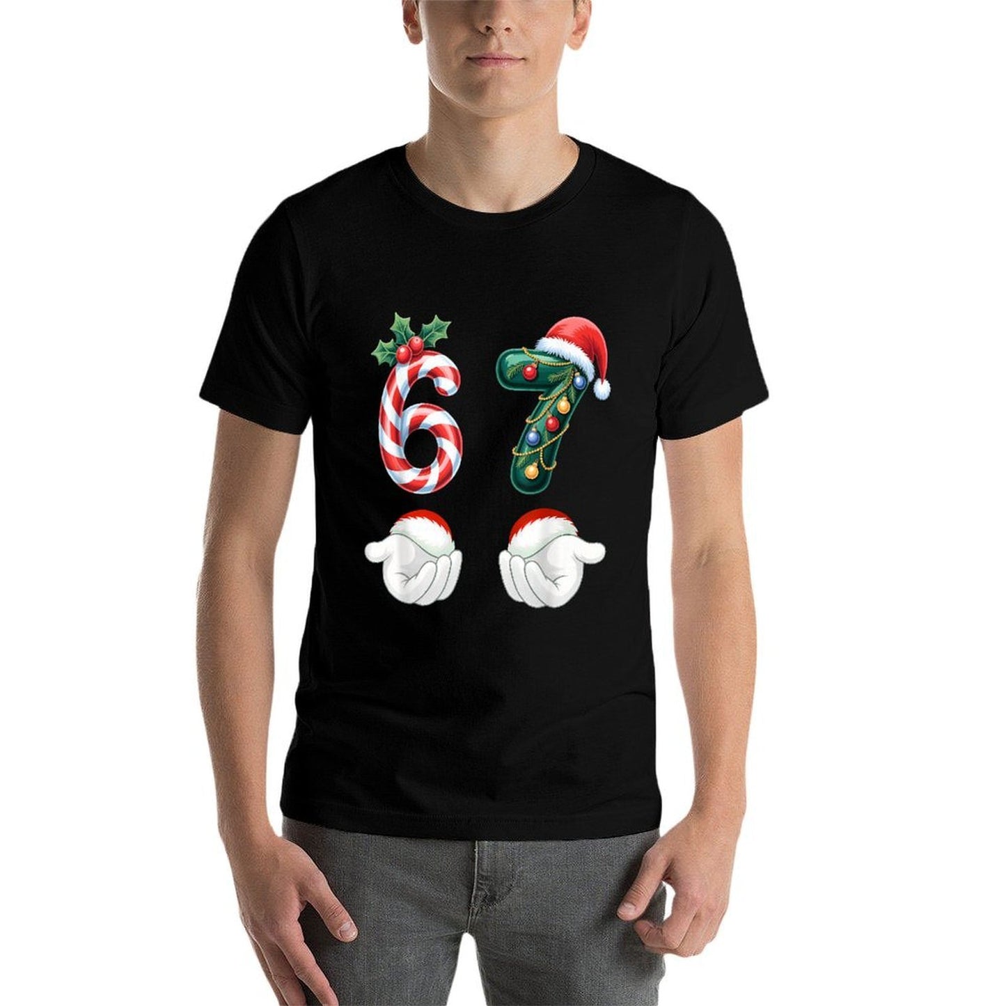 Funny 67 Christmas Pajamas Six Seven Meme 6 7 Elf Santa Xmas  Odor-resistant T-Shirt