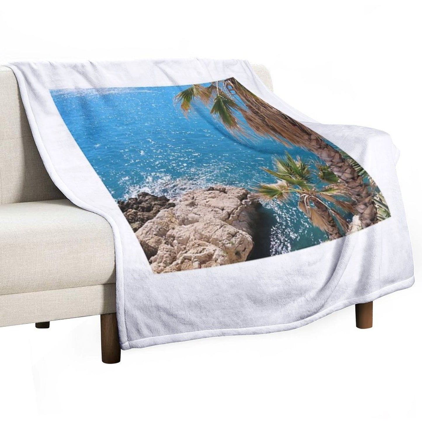 French Riviera Palms Throw Blanket