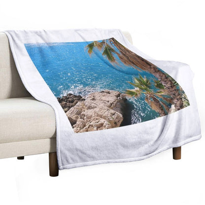 French Riviera Palms Throw Blanket