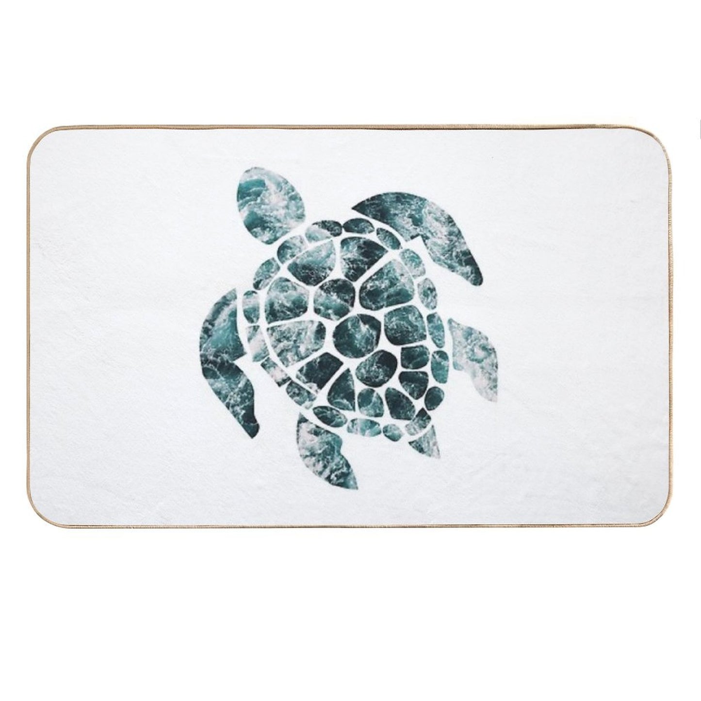 Sea Turtle - Turquoise Ocean Waves Bath Mat
