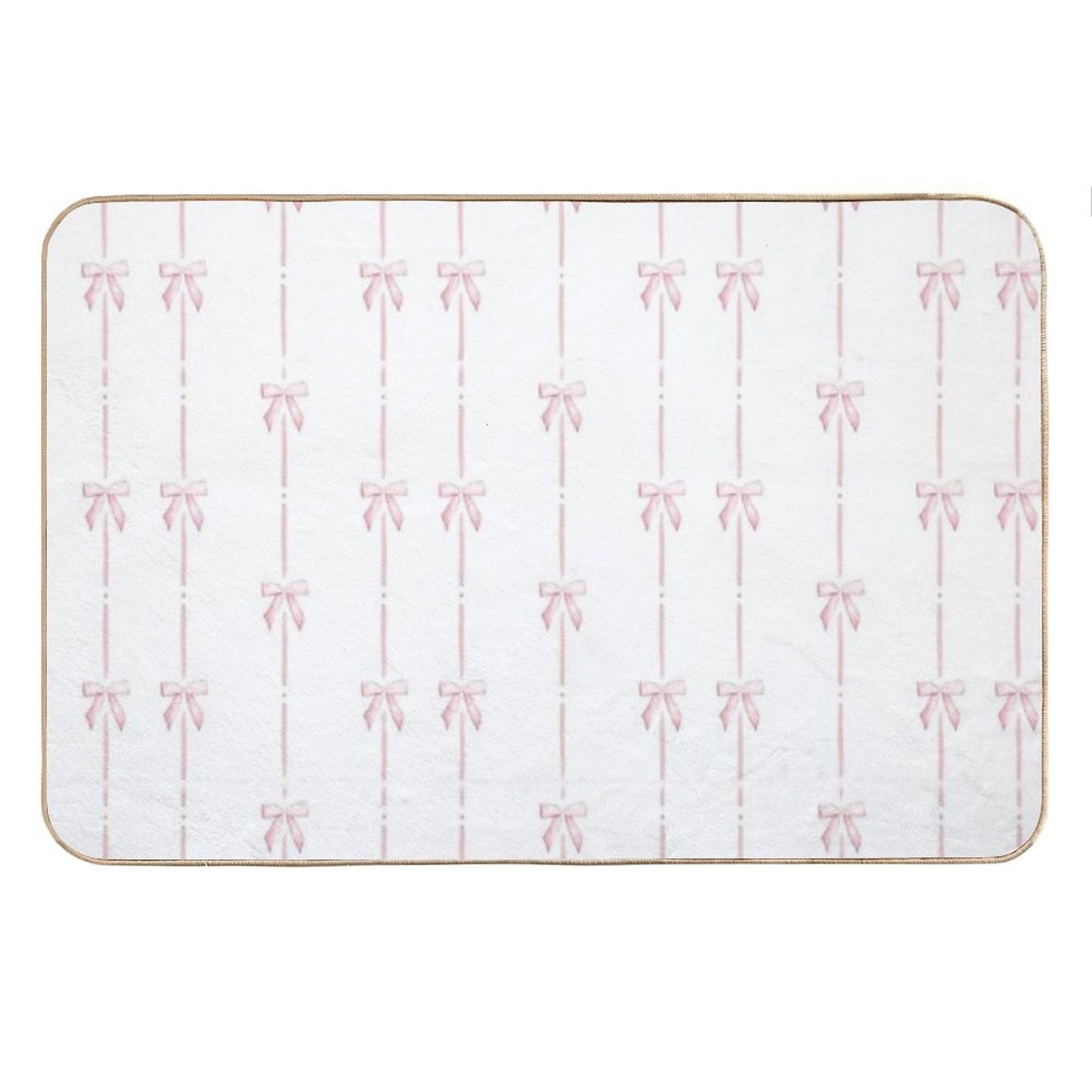 Pink Bow Ribbon Coquette Bath Mat
