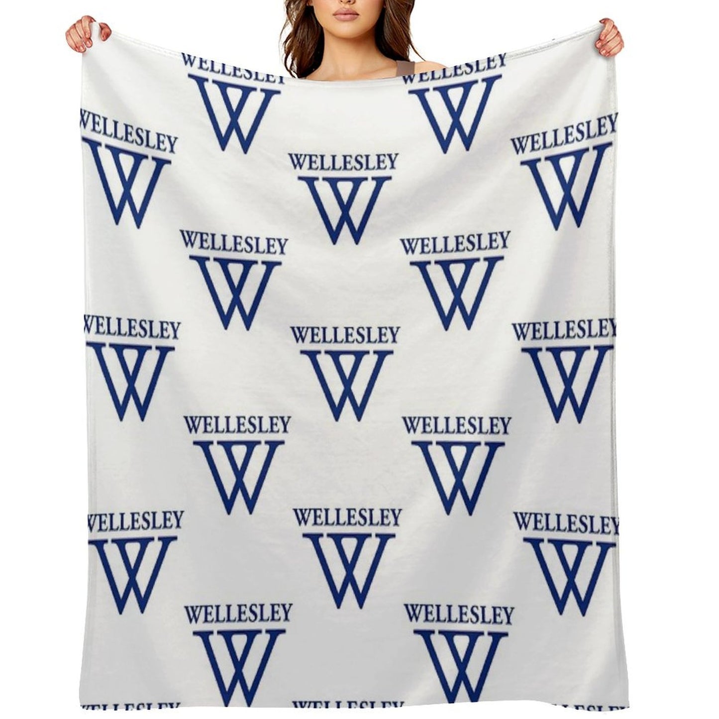 Wellesley University Official Logo Throw Blanket