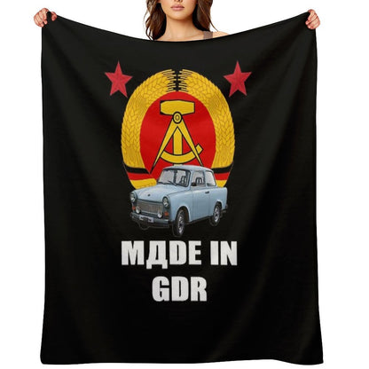 Made in GDR, GDR, East Germany, Trabant, Ossi Throw Blanket