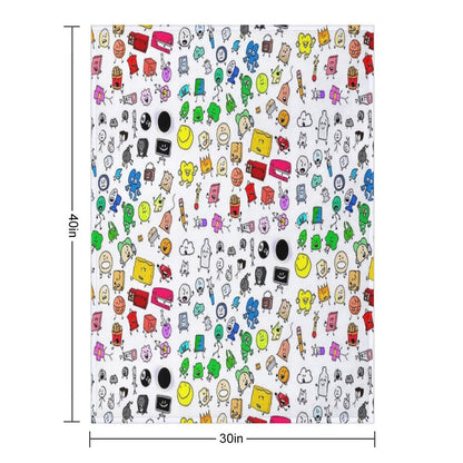 BFDI All Characters (Transparent) Throw Blanket