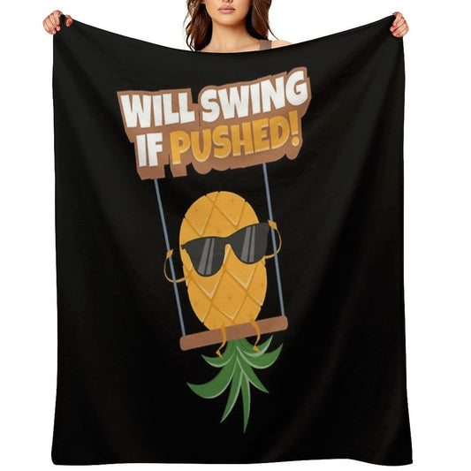 Swingers Pineapple Swinging Lifestyle Funny Swinger Throw Blanket