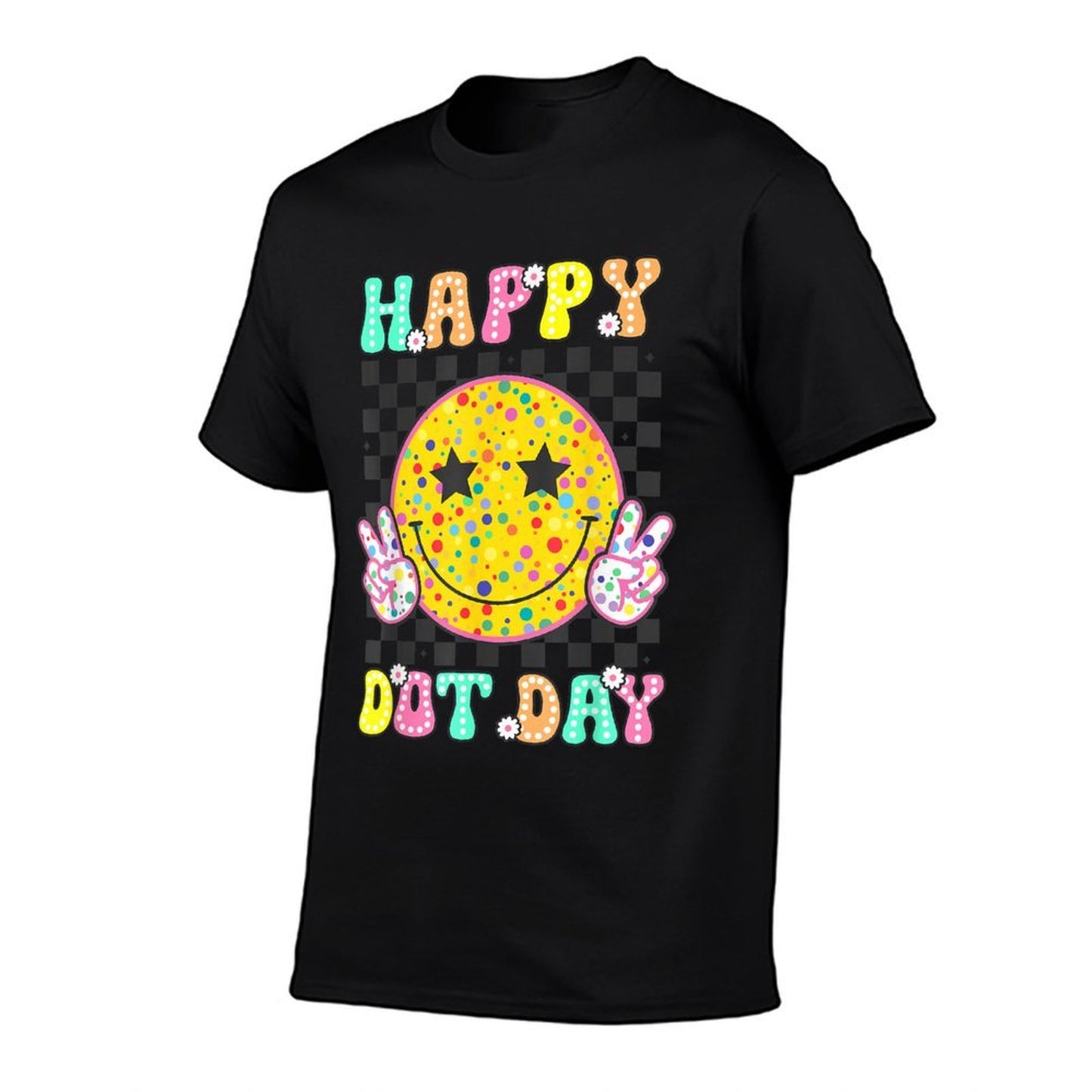 Happy Dot Day Smile Face Colorful Polka Dot Groovy Kids  Soft T-Shirt