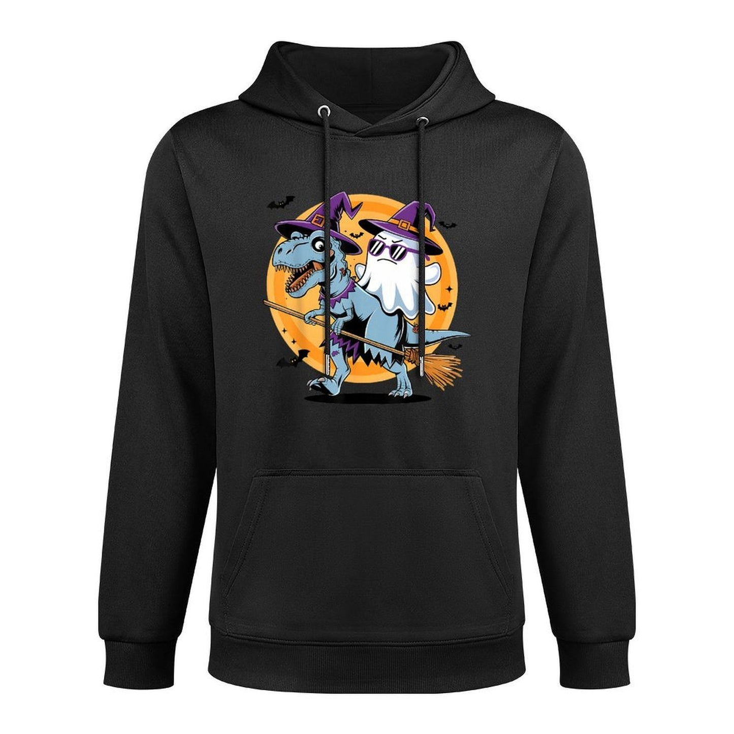 Cute Dinosaur T Rex And Ghost for Halloween Shape Retention Hoodie
