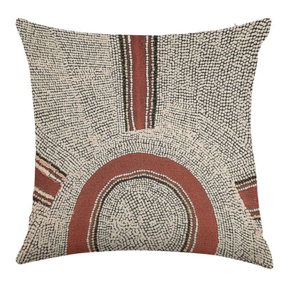 Awesome Aboriginal Dot Art Linen Throw Pillow Cover