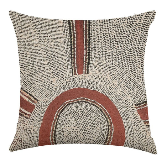 Awesome Aboriginal Dot Art Linen Throw Pillow Cover