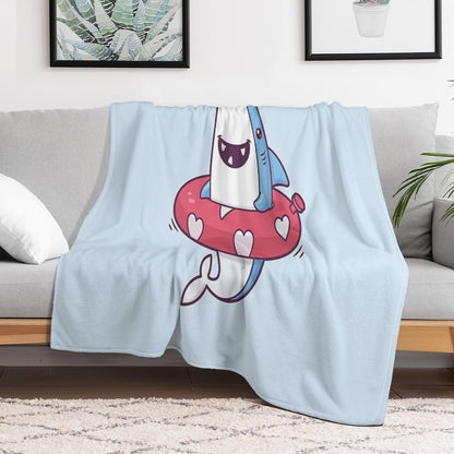 Shark Summer Fun Throw Blanket