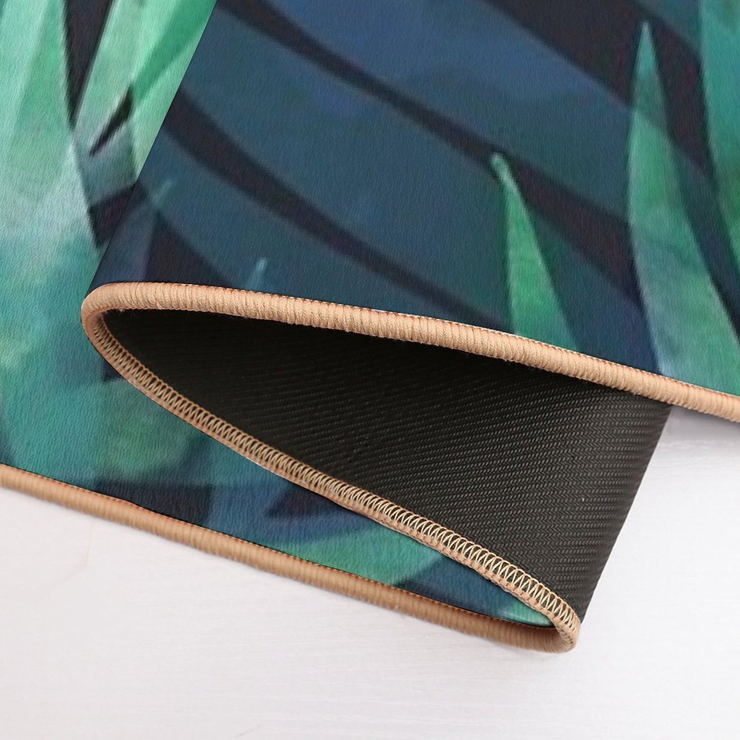 Dark Green Palms Leaves Pattern  Versatile Bath Mat