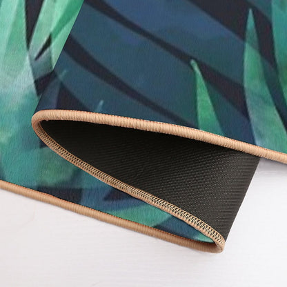 Dark Green Palms Leaves Pattern  Versatile Bath Mat