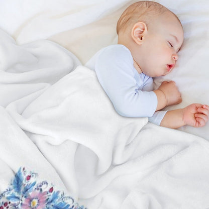 Lovebirds in Petrykivka Floral Garden Throw Blanket