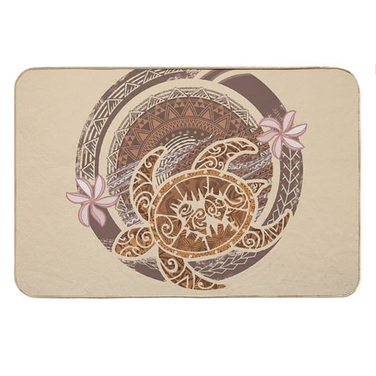 Vintage Circular Samoan Turtle Dive Bath Mat