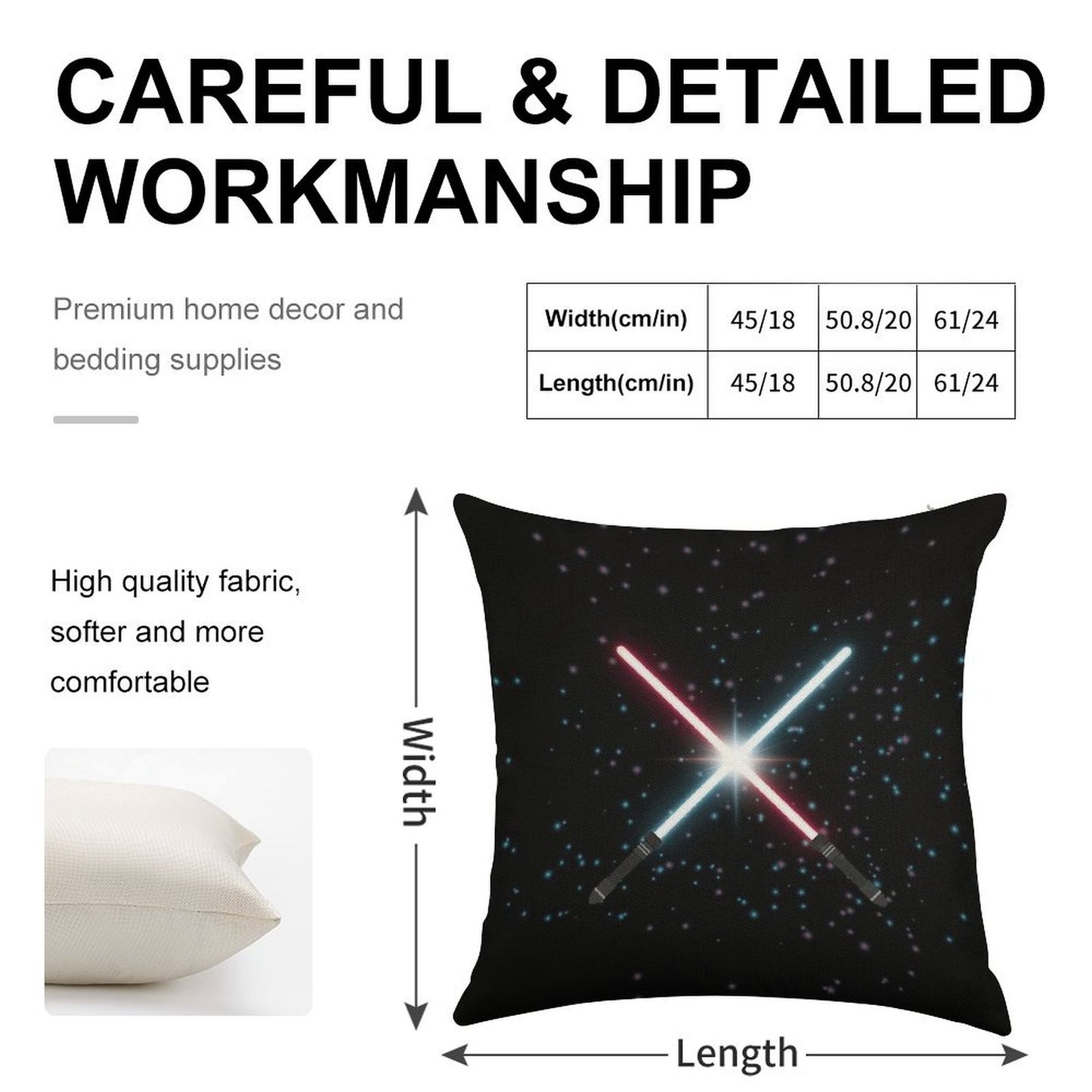 Lightsaber Stardust Linen Throw Pillow Cover