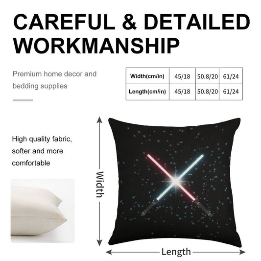 Lightsaber Stardust Linen Throw Pillow Cover