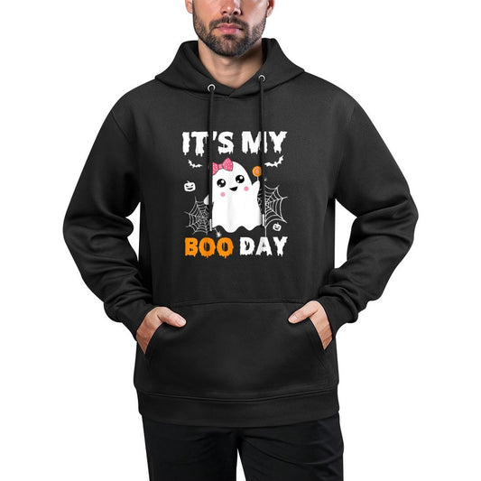 Its My Boo Day Halloween Birthday Ghost Pink Bow Girls Colorfast Hoodie