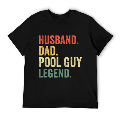 Funny Swimming Husband Dad Pool Guy Legend Vintage T-Shirt
