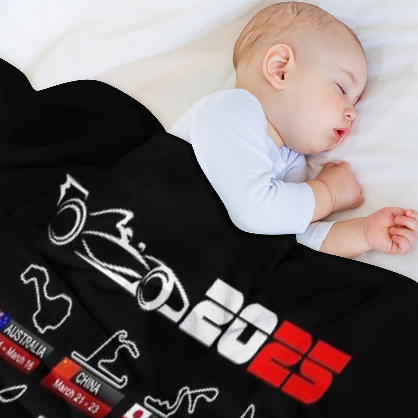 Calendar Formula Race Cars 2025 Circuits Sport Throw Blanket