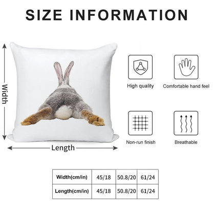 Cute Bunny Rabbit Tail Butt Image Picture Soft Bedroom Essential Throw Pillow