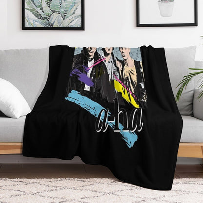 Original Vintage Styled 80s A-Ha Design Throw Blanket