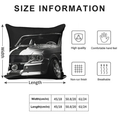 1967 Ford Mustang Shelby GT 500 Soft High-Density Material Throw Pillow