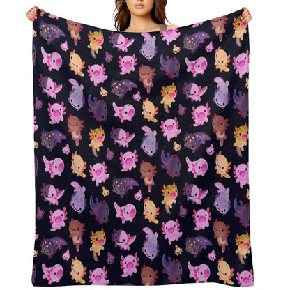 Happy Axolotl Throw Blanket
