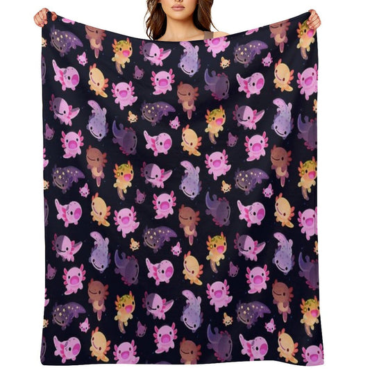 Happy Axolotl Throw Blanket