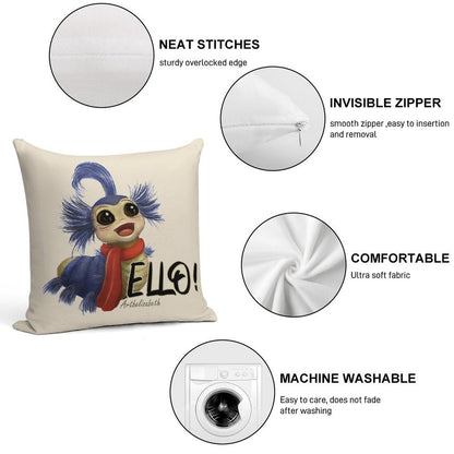 Labyrinth Worm Soft Washable Throw Pillow