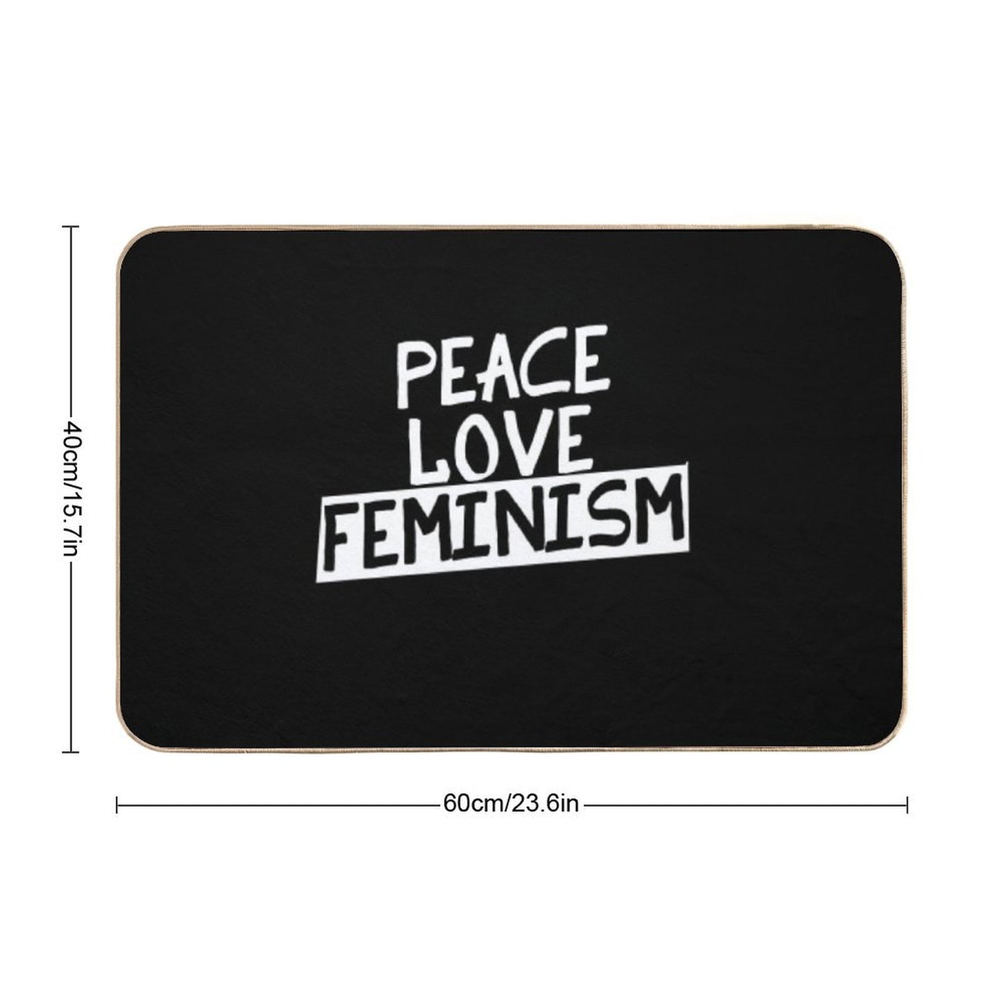 Peace Love Feminism Bath Mat