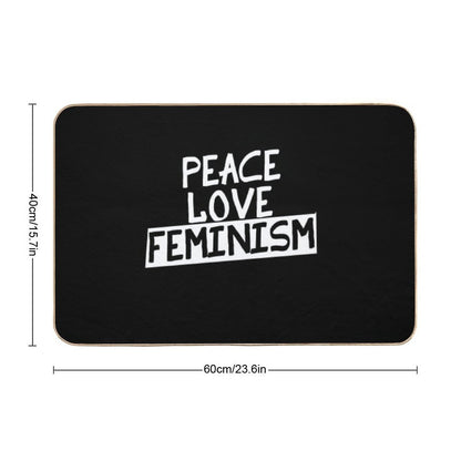 Peace Love Feminism Bath Mat