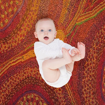 Australian Aboriginal Art Vintage Throw Blanket