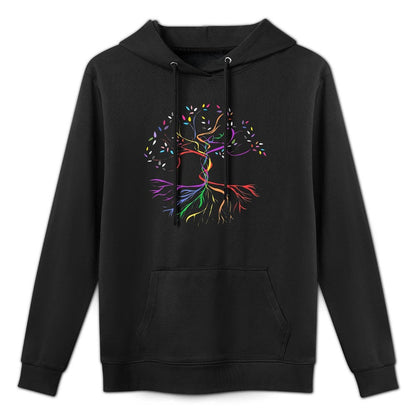 Tree Life Rainbow LGBT Cool Gay Pride Ally Relaxed Fit Hoodie