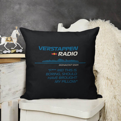 Verstappen Radio Monaco - Pillow Linen Throw Pillow Cover