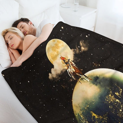 Cowboy In Space Throw Blanket