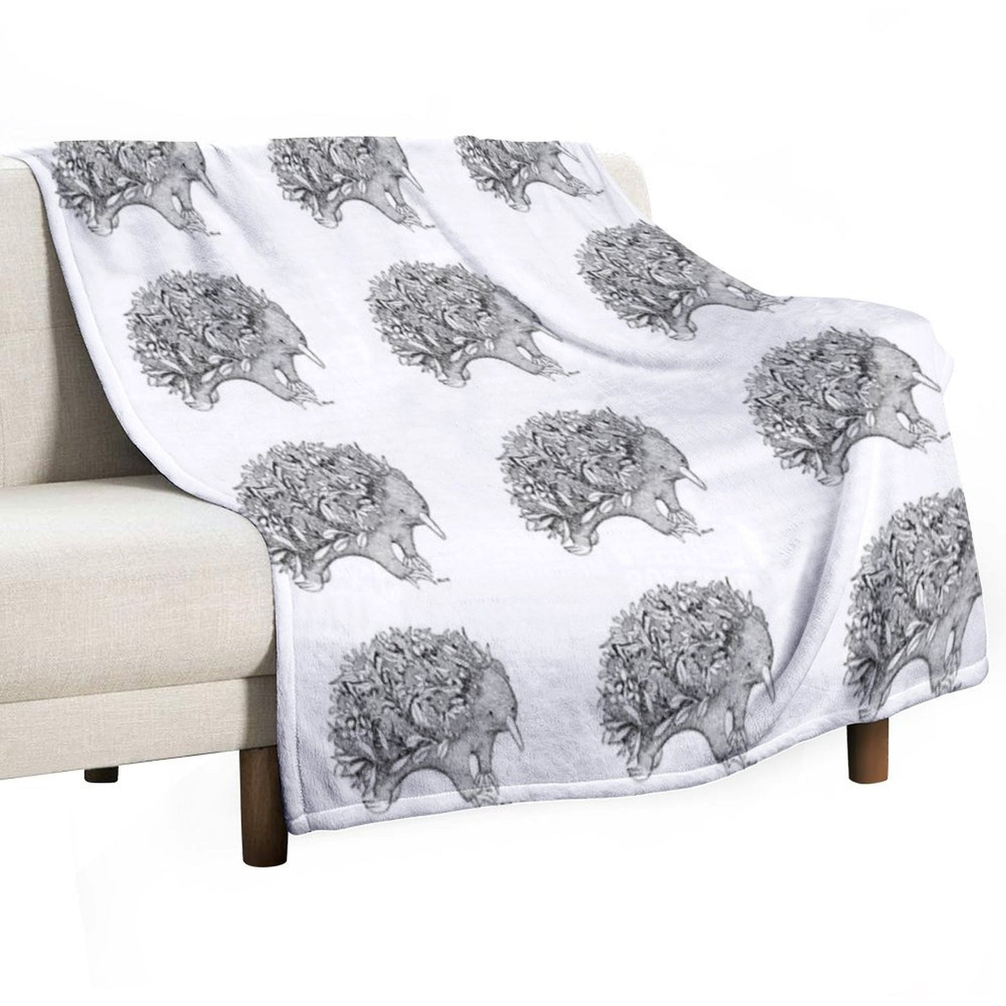Botanical Echidna Throw Blanket