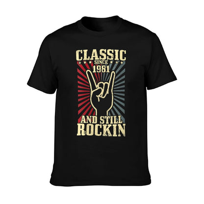 Womens 1981 Classic Rock Vintage Rock & Roll 40th Birthday Gift  Moisture-wicking T-Shirt