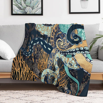 Metallic Octopus II Throw Blanket