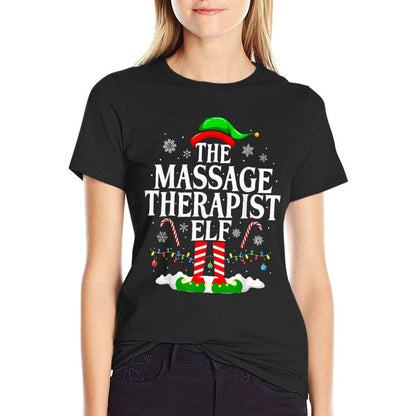 The Massage Therapist Elf Christmas Massage Therapy Elf  Graphic-printed T-Shirt