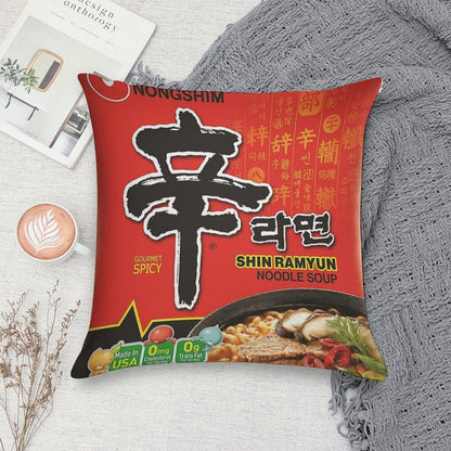 Nongshim Shin Ramyun (Spicy) Soft Ultra-Soft Texture Throw Pillow