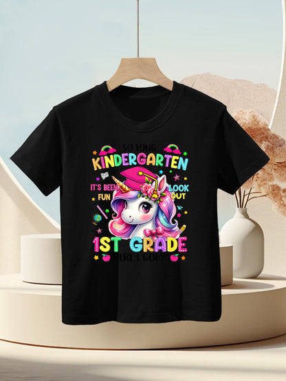 Kids So Long Kindergarten Graduation Graduate Unicorn Kids Girls Kids T-Shirt