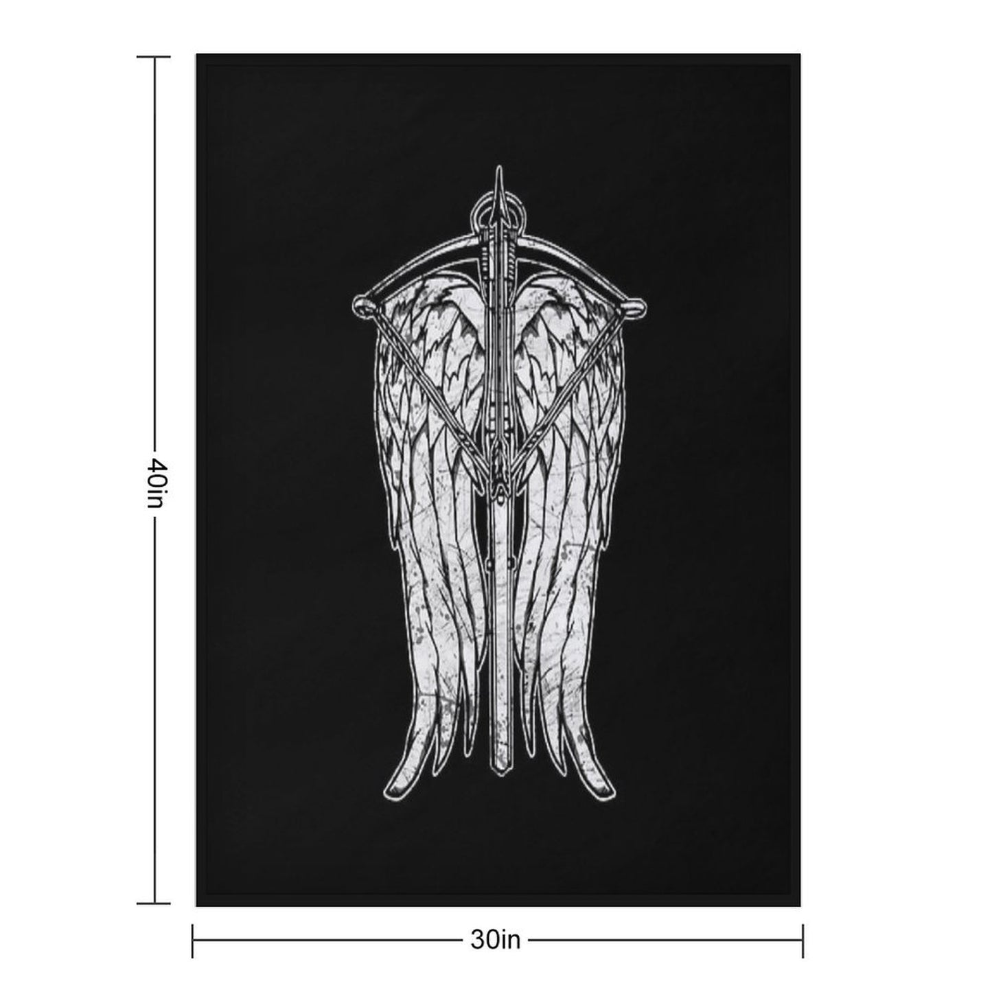 Angel Wings And Crossbow (Dirty) Throw Blanket