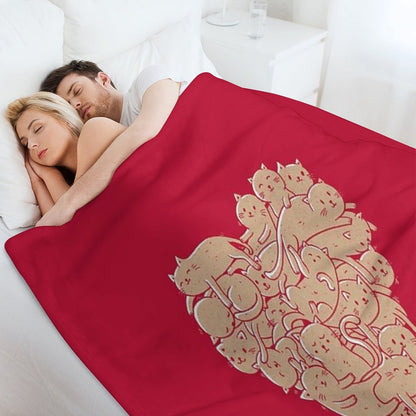 I Love Cats Heart Throw Blanket