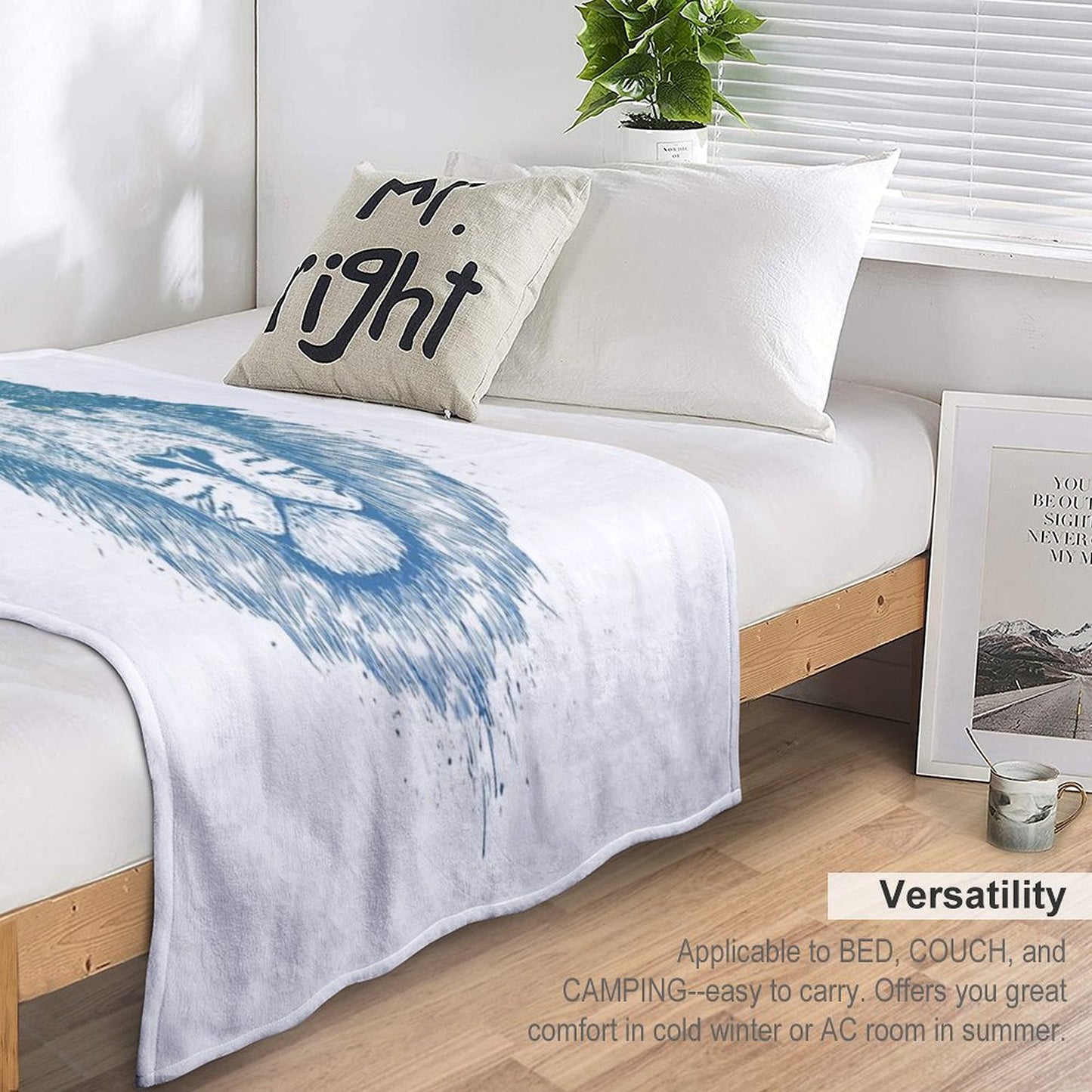 Floral Lion Throw Blanket